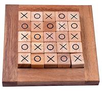 LOGOPLAY Tic Tac Toe - Board game - Strategy game in a wooden frame