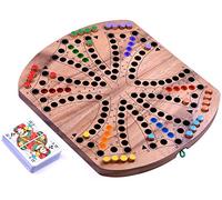 LOGOPLAY Tock for 4 or 6 players - board game with playing cards - wooden board game with folding game board