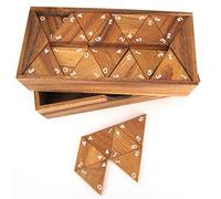 LOGOPLAY Tridomino - Triangle Domino - Tiling Game - Wooden Board Game with White Numbers
