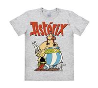 Logoshirt® Asterix le Gaulois - Asterix & Obelix I Print T-Shirt I Men & Women I Heather Grey I Licensed Original Design I Size 3XL