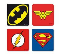Logoshirt® DC Comics I Superheroes Logo I Set of 4 I Coasters I Drinks Mats I Cork I 10x10cm I Durable print I Licensed Original Design