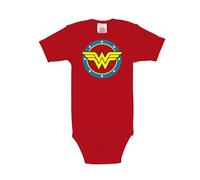 Logoshirt® DC I Wonder Woman I Circle Logo I Baby Body I Romper I Boys & Girls I Short Sleeve I Cotton I red I Licensed Original Design I Size 2-4 Years