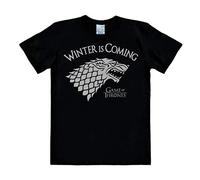 Logoshirt® GoT I Wolf I Winter is Coming I Print T-Shirt I Men & Women I Short Sleeve I Black I Licensed Original Design I Size S