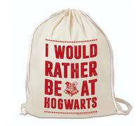 LOGOSHIRT - Harry Potter I Would Be Rather At Hogwarts Gym Bag - Sack Drawstring