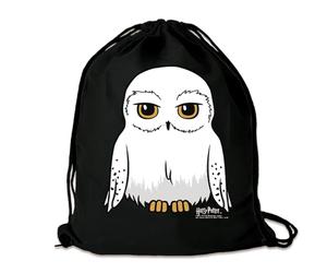 Logoshirt® Harry Potter - Owl - Hedwig I Printed Gym Bag - Fabric Backpack 100% Cotton I AZO-Free I Black I Original Licensed Design