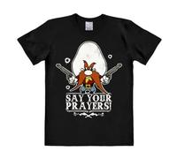 Logoshirt® Looney Tunes I Yosemite Sam I Say Your Prayers I Print T-Shirt I Men & Women I Short Sleeve I Black I Licensed Original Design I Size XL