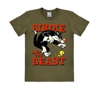 Logoshirt® Looney Tunes - Sylvester and Tweety - Birdie and The Beast I Print T-Shirt Men & Women I Green I Licensed Original Design, Size L