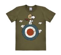 Logoshirt Men's Peanuts-Snoopy/Target T-Shirt, Green (Olive), Large