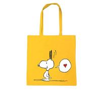 Logoshirt® Peanuts I Snoopy In Love I Printed Tote Bag I Shopping Bag I Resuable I With Long Handles I yellow I Licensed Design