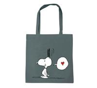 Logoshirt® Peanuts I Snoopy In Love I Printed Tote Bag I Shopping Bag I Resuable I With Long Handles I grey I Licensed Design