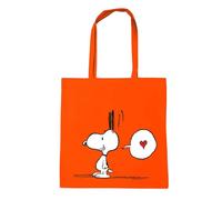 Logoshirt® Peanuts I Snoopy In Love I Printed Tote Bag I Shopping Bag I Resuable I With Long Handles I orange I Licensed Design