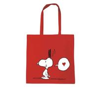 Logoshirt® Peanuts I Snoopy In Love I Printed Tote Bag I Shopping Bag I Resuable I With Long Handles I red I Licensed Design