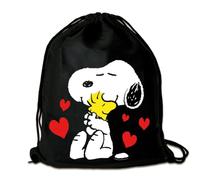 Logoshirt® Peanuts I Snoopy & Woodstock I Best Friends I Printed Gym Bag I Fabric Backpack I 100% Cotton I AZO-free I black I Original Licensed Design