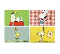 Logoshirt® Peanuts I Snoopy & Woodstock I Breakfast Board I Chopping Board I 23x14cm I Set of 4 I Dishwasher Safe & Heat Resistant I Licensed Original Design