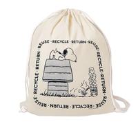 Logoshirt® Peanuts I Snoopy & Woodstock I Reuse, Recycle, Return I Printed Gym Bag I Fabric Backpack I 100% Cotton I AZO-free I natural I Original Licensed Design