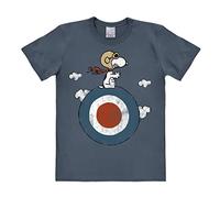 Logoshirt® Peanuts - Snoopy Pilot I Print T-Shirt Men & Women I Blue I Licensed Original Design, Size 4XL