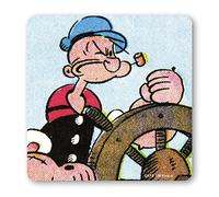 Logoshirt® Popeye the Sailorman I Steering wheel I Coaster I Drinks mat I Cork I 10x10cm I Durable print I Licensed Original Design