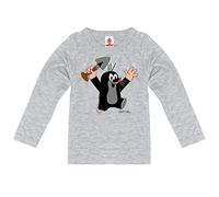 Logoshirt - The Little mole - Hooray - Kids Long Sleeve Top - Heather Grey - Original Licensed Product I Size 4-6 Years