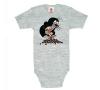 Logoshirt® The Little Mole I Hill I Baby Body I Romper I Boys & Girls I Short Sleeve I Grey I Licensed Original Design I Size 13-24 Months