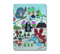Logoshirt® The Little Mole I Krtek I Garden I Metal sign I Tin plaque sign I Magnet board I Small I DIN A5 I Licensed original design