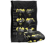 LOGOVISION Batman 85th Mashups Batmobiles Yellow Logos Silky Touch Super Soft Throw Blanket 36"x58"