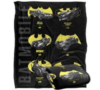 LOGOVISION Batman 85th Mashups Batmobiles Yellow Logos Silky Touch Super Soft Throw Blanket 50"x60"