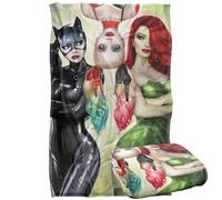 LOGOVISION Batman Catwoman Harley Quinn Poison Ivy Green Silky Touch Super Soft Throw Blanket 91 x 147 Cm