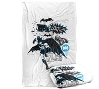 LOGOVISION Batman Running Black And Blue Kanji Silky Touch Super Soft Throw Blanket 91 x 147 Cm