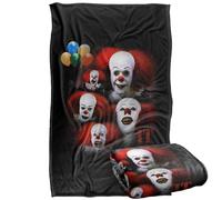 LOGOVISION IT TV Mini Series 1990 Many Faces of Pennywise Silky Touch Super Soft Throw Blanket 36"x58"