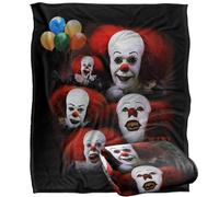 LOGOVISION IT TV Mini Series 1990 Many Faces of Pennywise Silky Touch Super Soft Throw Blanket 50"x60"