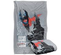 LOGOVISION Justice League Superman Batman Double Feature Silky Touch Super Soft Throw Blanket 36"x58"