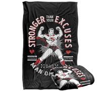 LOGOVISION Justice League Superman Father's Day Stronger Than Excuses Silky Touch Super Soft Throw Blanket 36"x58"