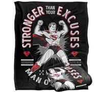 LOGOVISION Justice League Superman Father's Day Stronger Than Excuses Silky Touch Super Soft Throw Blanket 50"x60"