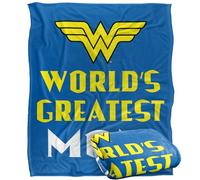 LOGOVISION Justice League Wonder Woman Mother's Day World Greatest Mom Silky Touch Super Soft Throw Blanket 50"x60"