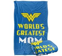 LOGOVISION Justice League Wonder Woman Mother's Day World Greatest Mom Silky Touch Super Soft Throw Blanket 36"x58"