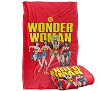 LOGOVISION Justice League Wonder Woman Through The Years Silky Touch Super Soft Throw Blanket 36"x58"