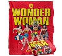 LOGOVISION Justice League Wonder Woman Through The Years Silky Touch Super Soft Throw Blanket 50"x60"