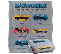 LOGOVISION Kids Batman 85th Mashups Batmobiles Through The Years Logos Silky Touch Super Soft Throw Blanket 50"x60"