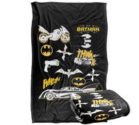 LOGOVISION Kids Batman Icons and Gadgets Silky Touch Super Soft Throw Blanket 36"x58"
