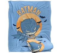LOGOVISION Kids DC Originals Super Friends Batman Jump Kick Moon Silky Touch Super Soft Throw Blanket 50"x60"