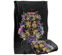 LOGOVISION Kids Harry Potter Hogwarts Floral Foliage Crest Silky Touch Super Soft Throw Blanket 36"x58"