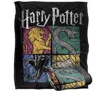 LOGOVISION Kids Harry Potter House Squares Silky Touch Super Soft Throw Blanket 50"x60"