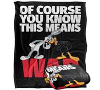 LOGOVISION Looney Tunes Bugs Daffy This Means War Silky Touch Super Soft Throw Blanket 152 X 127 Cm