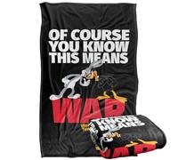 LOGOVISION Looney Tunes Bugs Daffy This Means War Silky Touch Super Soft Throw Blanket 91 x 147 Cm