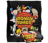 LOGOVISION Looney Tunes Group Circle Logo Silky Touch Super Soft Throw Blanket 152 X 127 Cm