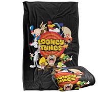 LOGOVISION Looney Tunes Group Circle Logo Silky Touch Super Soft Throw Blanket 91 x 147 Cm
