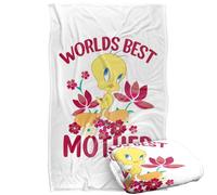 LOGOVISION Looney Tunes Mother'S Day Tweety Worlds Best Mom Silky Touch Super Soft Throw Blanket 91 x 147 Cm