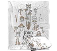 LOGOVISION Lord Of The Rings Doodle Icons Silky Touch Super Soft Throw Blanket 152 X 127 Cm