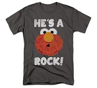 LOGOVISION Sesame Street He's a Rock Unisex T Shirt, Charcoal