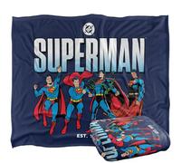 LOGOVISION Superman Across The Years Line Up Silky Touch Super Soft Throw Blanket 152 X 127 Cm